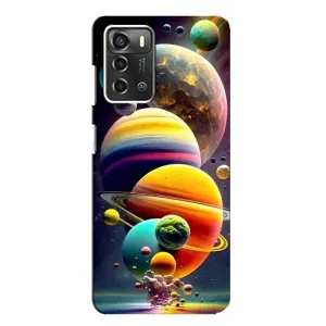 Чехол (ТПУ) с планетами на ZTE Blade A52 (Солнечна система)