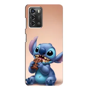Чехол с рисунком Стич для ZTE Blade A52 (Стич с шоколадом)