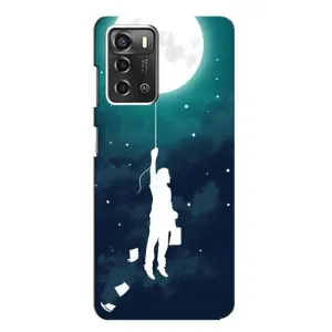 Чехол (ТПУ) с планетами на ZTE Blade A52 (To The moon)