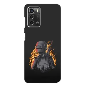 Силиконовый чехол с картинкой "Герой Pubg" на ZTE Blade A52 (В огне)