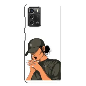 Силіконовый Чохол на ZTE Blade A52 з картинкой Модных девушек (У зеленому)