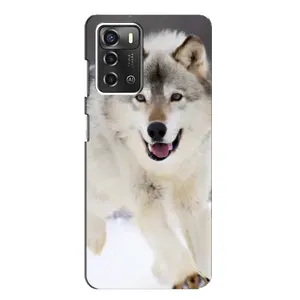 Чехол с Волком на ZTE Blade A52 (Волк на снегу)