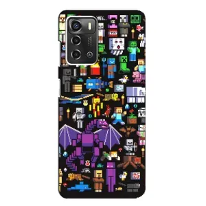Чехол майнкрафт для ZTE Blade A52 (Все персонажи)