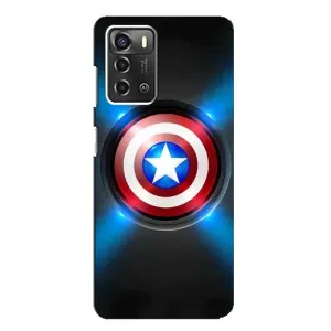 Чехол с Щитом Капитана Америки на ZTE Blade A52 (Яркий Щит Капитана)