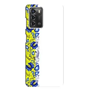 Силиконовый Чехол на ZTE Blade A52 с картинкой Вышиванки (Желто-синяя вышиванка)