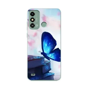 Силіконовий бампер з картинкою звірів для ZTE Blade A53 (Метелик синій)