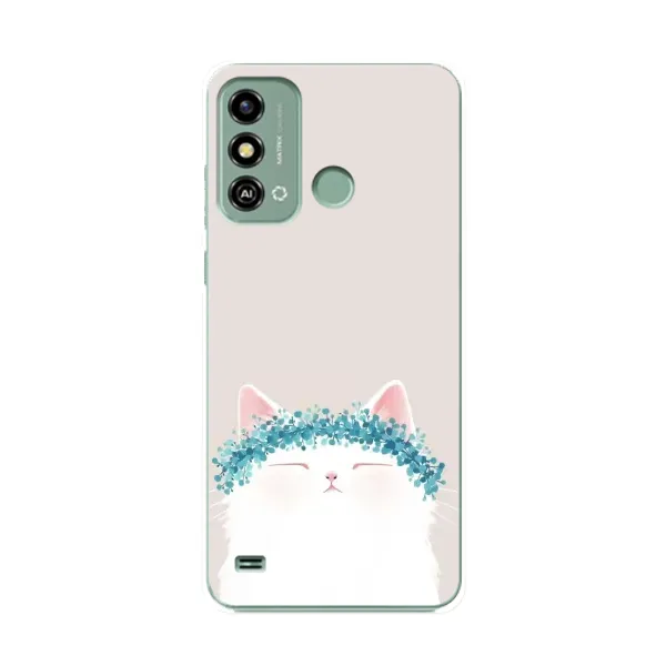 Чехол с рисунком «Белый котик» для ZTE Blade A53 Чехол с рисунком «Белый котик» для ZTE Blade A53