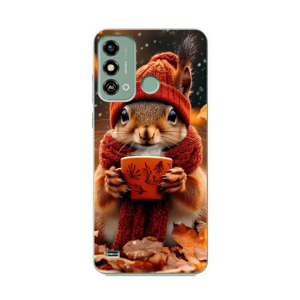 Чехол с рисунком «Белка с кофе» для ZTE Blade A53 Чехол с рисунком «Белка с кофе» для ZTE Blade A53