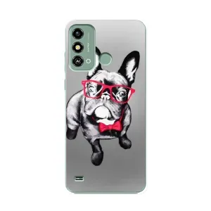 Чохол (ТПУ) Милі песики для ZTE Blade A53 (Бульдог в окулярах)