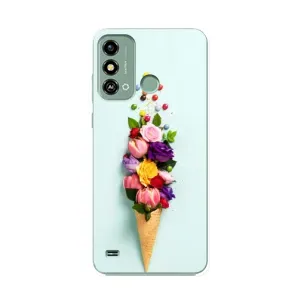 Чохли з тематикою "КВІТИ" на ZTE Blade A53 (Квітка-морозиво)