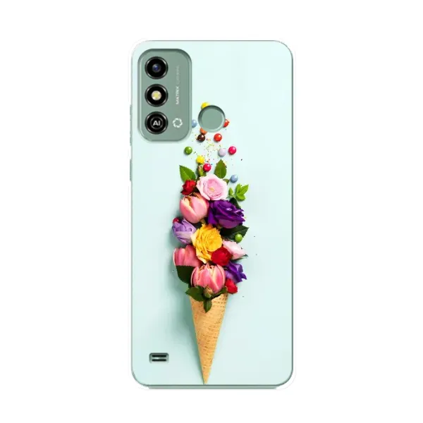 Чехол с рисунком «Цветок-мороженное» для ZTE Blade A53 Чехол с рисунком «Цветок-мороженное» для ZTE Blade A53