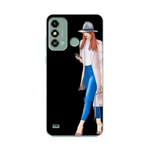 Чохол з картинкою Модні Дівчата ZTE Blade A53 (Дівчина з телефоном)