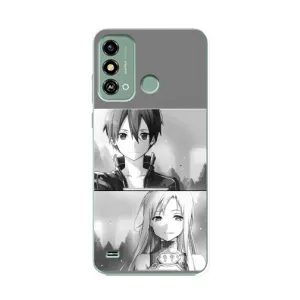 Чехол с персонажами АНИМЕ на ZTE Blade A53 (Кирито-Асуна)