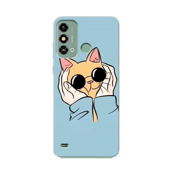 Чехол с рисунком «КОТИК в очках» для ZTE Blade A53