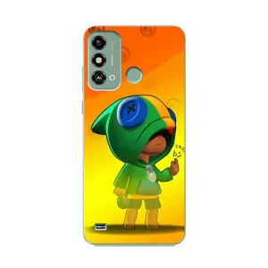 Чехол Бравл Старс для ZTE Blade A53 (LEON в кофте)