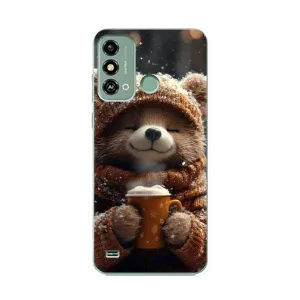 Друкований чохол 'Звірята з кавою' для ZTE Blade A53 (Ведмедик з кавою)