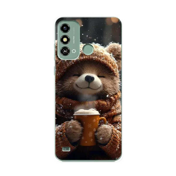 Чехол с рисунком «Медвежонок с кофе» для ZTE Blade A53 Чехол с рисунком «Медвежонок с кофе» для ZTE Blade A53
