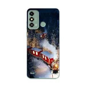 Силиконовый бампер на рождество для ZTE Blade A53 (Поезд)