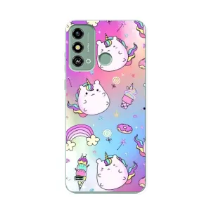 Чехол Unicorn на ZTE Blade A53 (Радуга и Единорог)