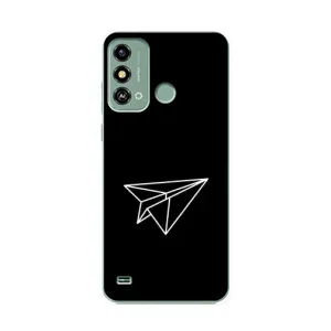 Чехол с картинками на черном фоне для ZTE Blade A53 (Самолетик)