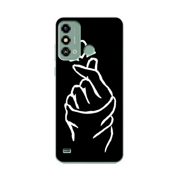 Чехол с рисунком «Сердце на черном» для ZTE Blade A53