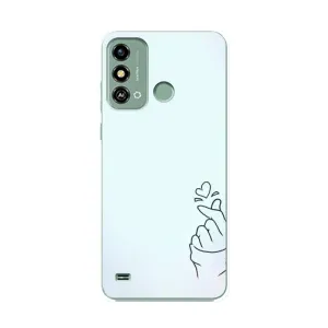 Чехлы (Знак сердечка) на ZTE Blade A53 (Сердце на голубом)