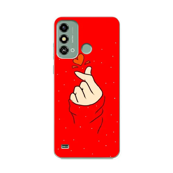 Чехол с рисунком «Сердце на красном» для ZTE Blade A53