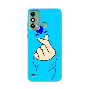 Чехлы (Знак сердечка) на ZTE Blade A53 (Сердце на синем)