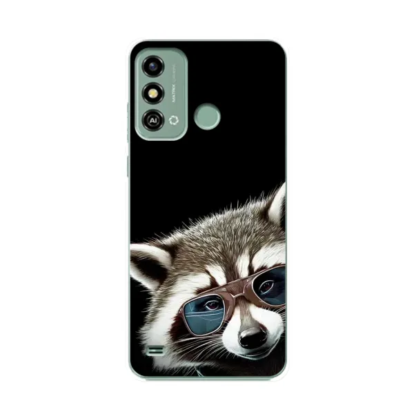Чехол с рисунком «Стильный Енот» для ZTE Blade A53 Чехол с рисунком «Стильный Енот» для ZTE Blade A53