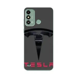 Силиконовый бампер с картинкой машины на ZTE Blade A53 (Logo TESLA)