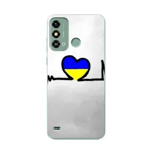 Силиконовый Чехол на ZTE Blade A53 (Я-Украина) (Украинская кардиограмма)