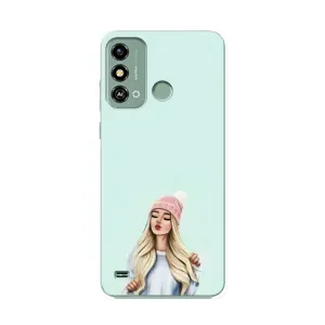 Силіконовый Чохол на ZTE Blade A53 з картинкой Модных девушек (В шапці)