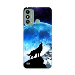 Чохол з Вовком на ZTE Blade A53 (Виє на місяць)