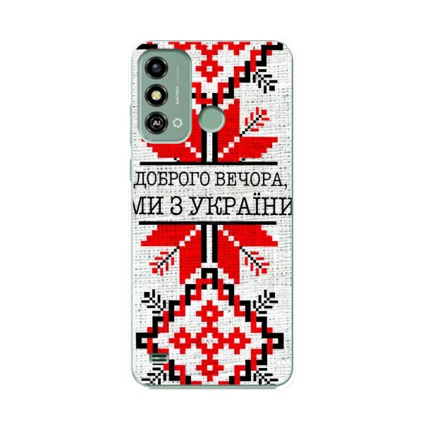Чехол с рисунком «Вышиванка Доброго вечера» для ZTE Blade A53 Чехол с рисунком «Вышиванка Доброго вечера» для ZTE Blade A53