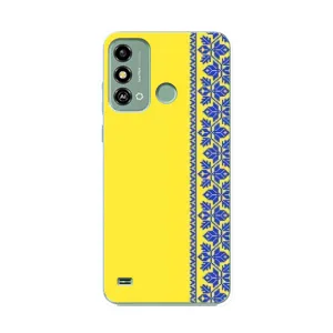 Силіконовый Чохол на ZTE Blade A53 (Вишиванка на жовтому фоні)