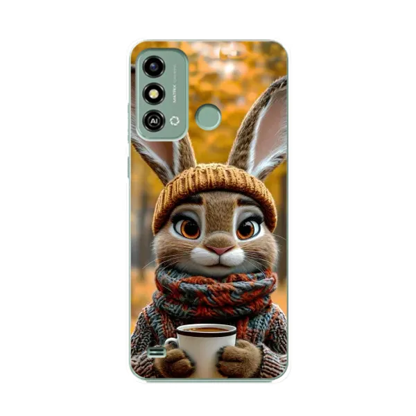 Чехол с рисунком «Зайчик с кофе» для ZTE Blade A53 Чехол с рисунком «Зайчик с кофе» для ZTE Blade A53