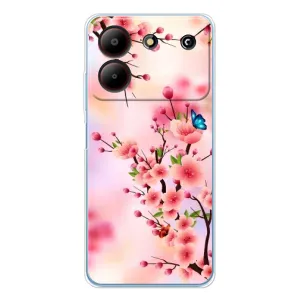 Чехол с принтом САКУРЫ на ZTE Blade A54 (Бабочки на сакуре)