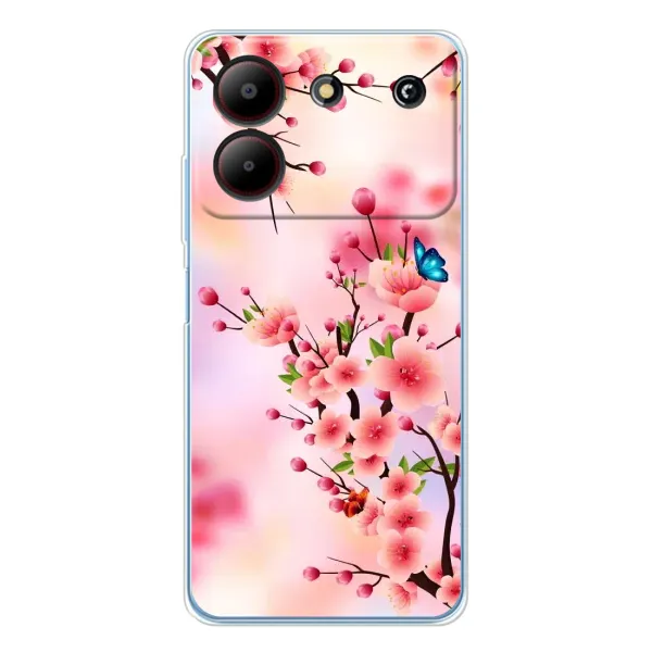 Чехол с рисунком «Бабочки на сакуре» для ZTE Blade A54 Чехол с рисунком «Бабочки на сакуре» для ZTE Blade A54