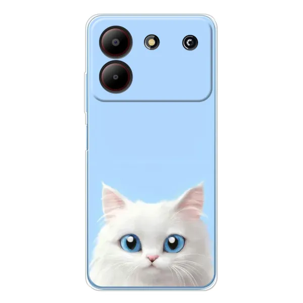 Чехол с рисунком «Белый кот» для ZTE Blade A54 Чехол с рисунком «Белый кот» для ZTE Blade A54