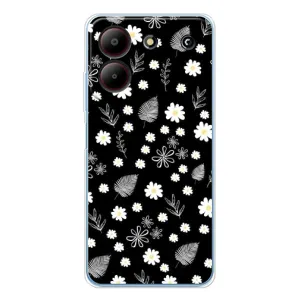 Чехлы с тематикой "ЦВЕТЫ" на ZTE Blade A54 (цветение на чорном)
