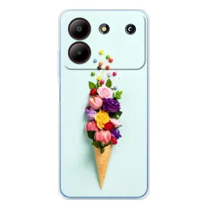 Чехлы с тематикой "ЦВЕТЫ" на ZTE Blade A54 (Цветок-мороженное)