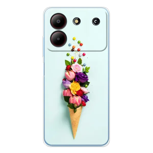 Чехол с рисунком «Цветок-мороженное» для ZTE Blade A54 Чехол с рисунком «Цветок-мороженное» для ZTE Blade A54