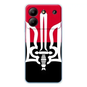 Чехлы УПА (Красно-Чёрный) на ZTE Blade A54 (Герб Украины)