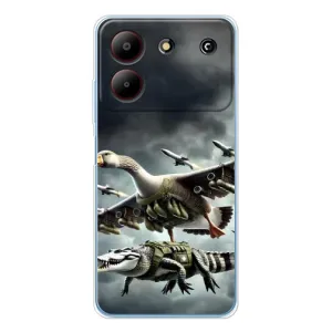 Чехол с мемами тралалело тралала для ZTE Blade A54 (Гусини и крокодило)