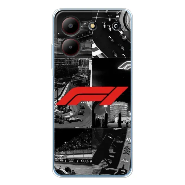 Чехол с рисунком «Коллаж Формула 1» для ZTE Blade A54 Чехол с рисунком «Коллаж Формула 1» для ZTE Blade A54