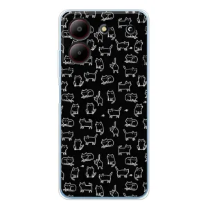 Чохол на тематику: Коти для ZTE Blade A54 (Котики на чорному)