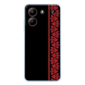 Силиконовый Чехол на ZTE Blade A54 (Красная Вышиванка)