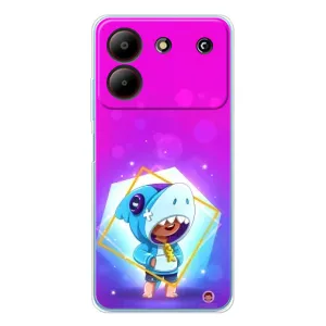 Чехол Бравл Старс для ZTE Blade A54 (Леон в костюме Акулы)