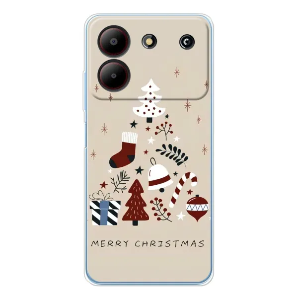 Чехол с рисунком «Merry Christmas» для ZTE Blade A54 Чехол с рисунком «Merry Christmas» для ZTE Blade A54
