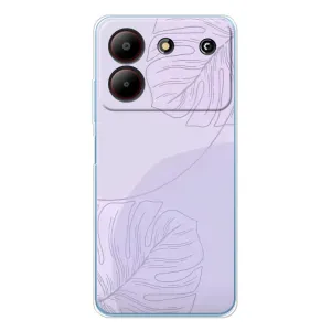 Чехол цветочный дизайн для ZTE Blade A54 (Монстера фиолетовая)